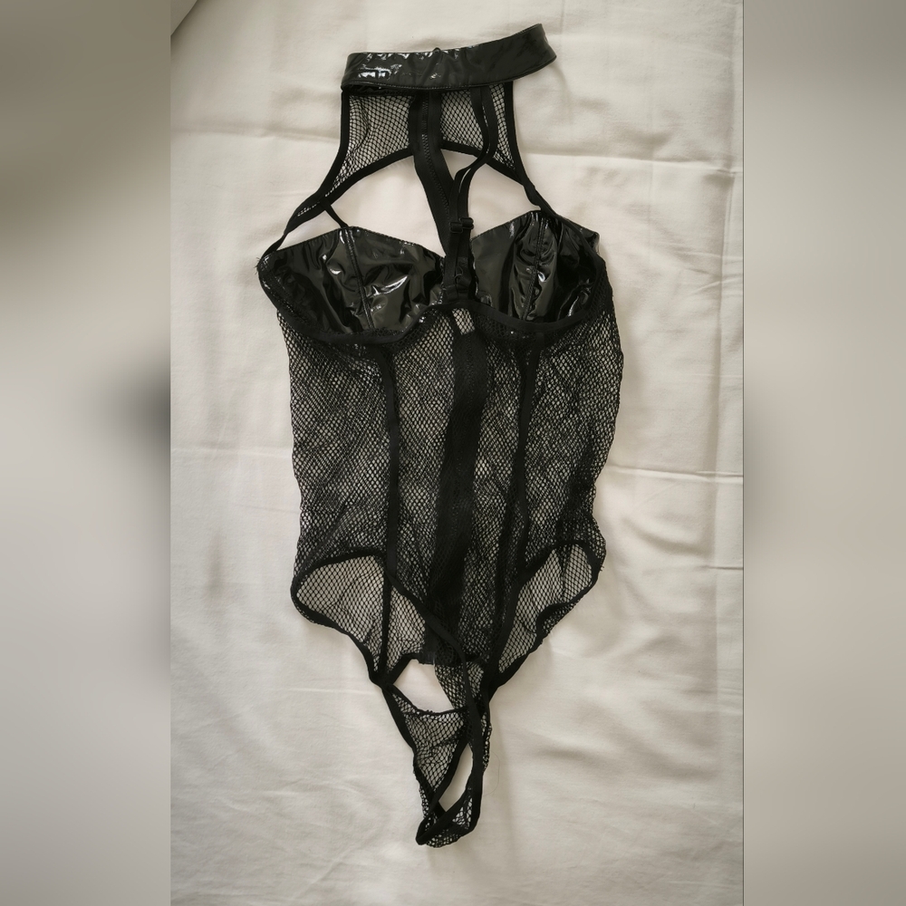 Black Chemise with Sheer Lace and Halter Neck